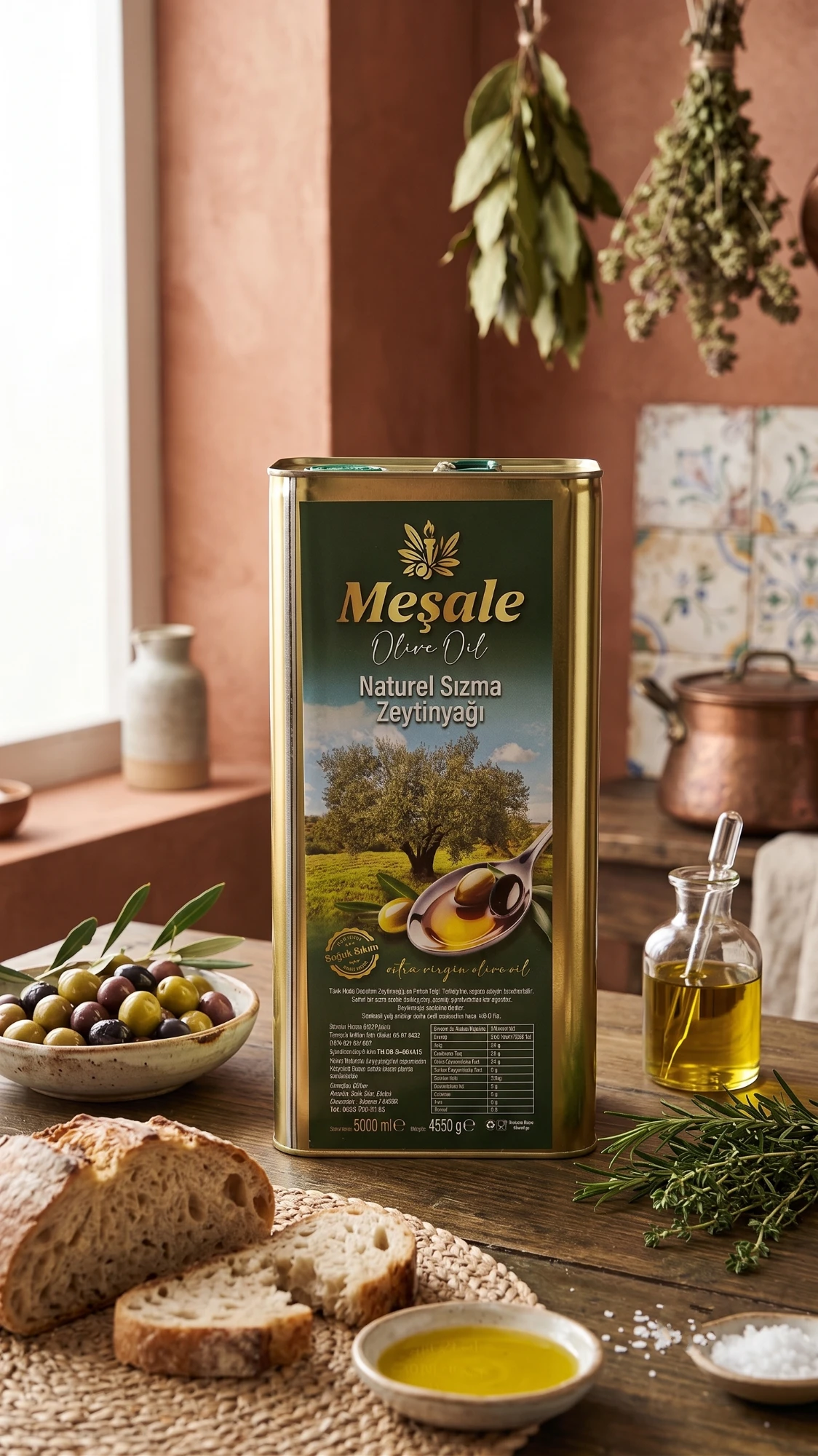 Meşale Naturel Sızma Zeytinyağı 5 Litre (Teneke)